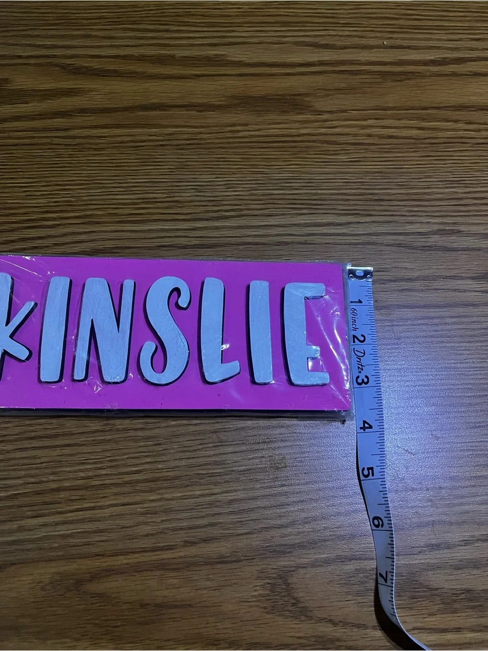 Pink Name Wooden Puzzle Wall Sign - Personalized “Kinslie” Home Wall Decor